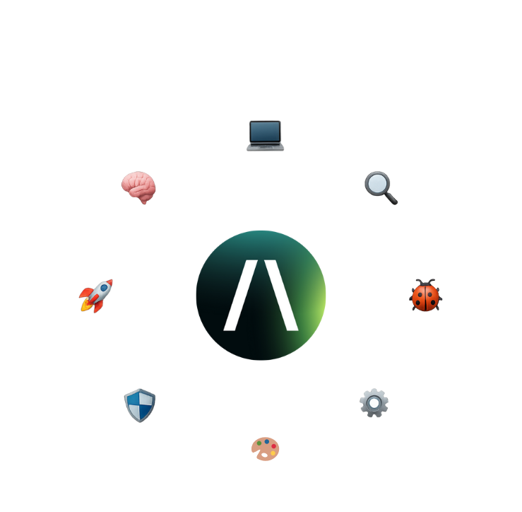 Almanak Strategy Team diagram showing specialized AI agents around the central Almanak system